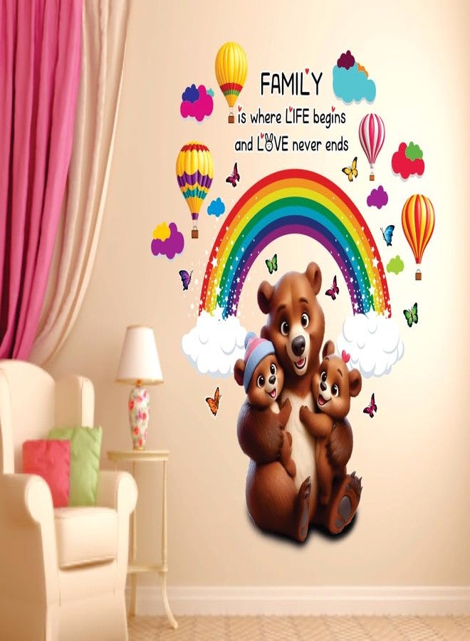 DivineDesigns ملصق حائط من تصميمات ديفاين ديزاينز: حب الباندا للعائلة لا ينتهي - Image 1